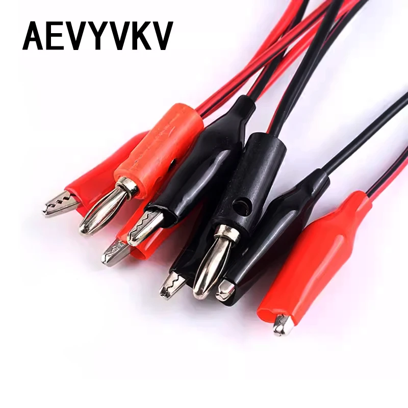 Alligator Cilp to Banana Plug Test Cable Lead Connector Dual Tester Probe Crocodile Clip for Multimeter Measure Tool 1M