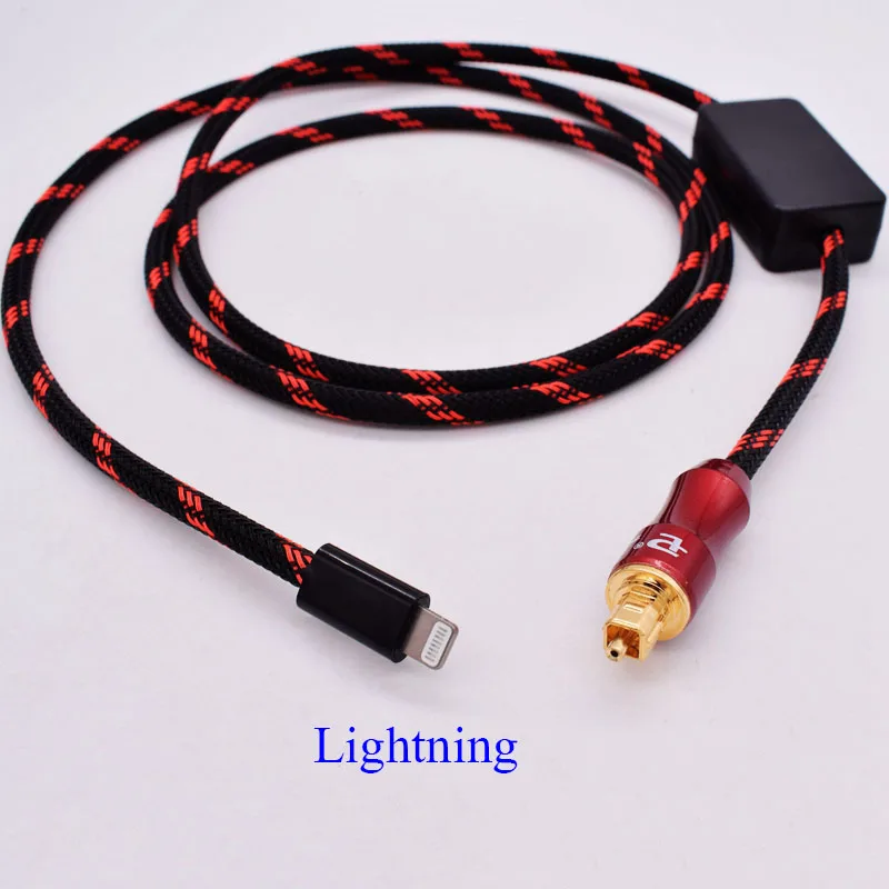 

Lusya HiFi Type C Micro USB A Lightning To Optical Fiber Audio Cable Power Amplifier Speaker Wire Car DSP Hifi Audio Cable