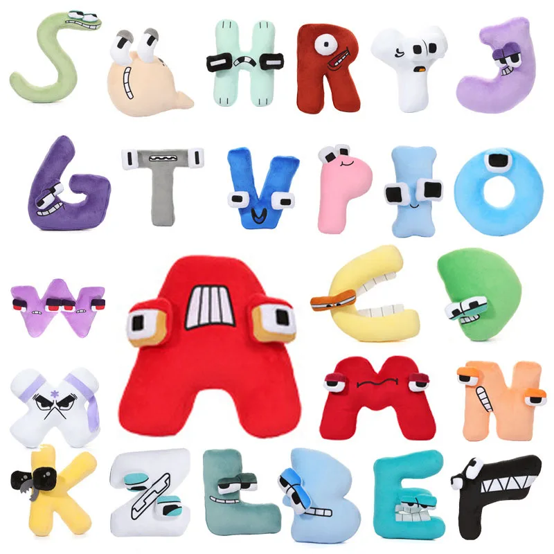 Alphabet Lore Plush Toys English Letter Stuffed Animal Plushie Doll Toys Gift for Kids Children Educational Alfabeto Lore