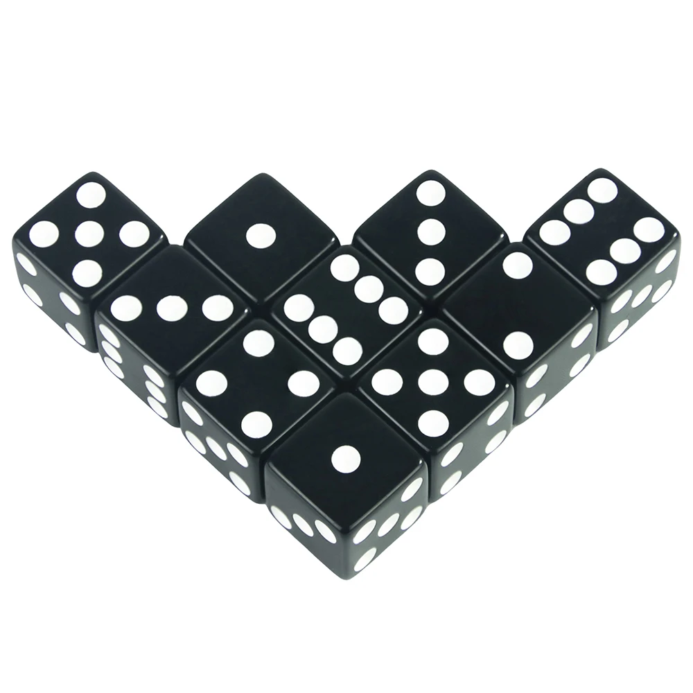 Game dice Dice set Acrylic dice 10Pcs 16mm Acrylic Pips Dice Cubes-D6 Dice for Board Games, Fun and Teaching
