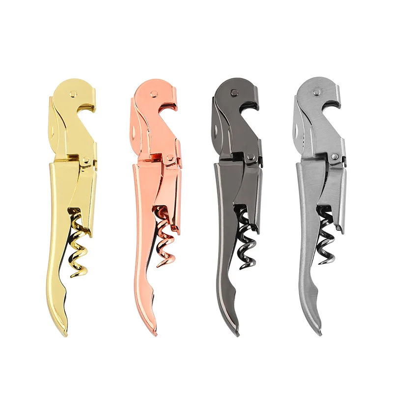 

Carbon steel silver Corkscrew Multifunction Wine Cap Opener Beer Cap Bottle Opener Kitchen Bar Tools Accessories logo Custom