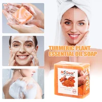 100g Natural Turmeric Soap Face Bath Cleansing Ginger Essential Oil Soap Ginger Soap Antioxidant Deep Cleansing Turmeric Soap 2