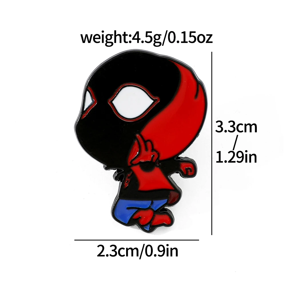 Enamel Pins 5 Pcs Creative Cartoon Spider-Man Brooch Handsome Spider-Man Enamel Pin Metal Badge Jewelry Clothing Backpack Accessories