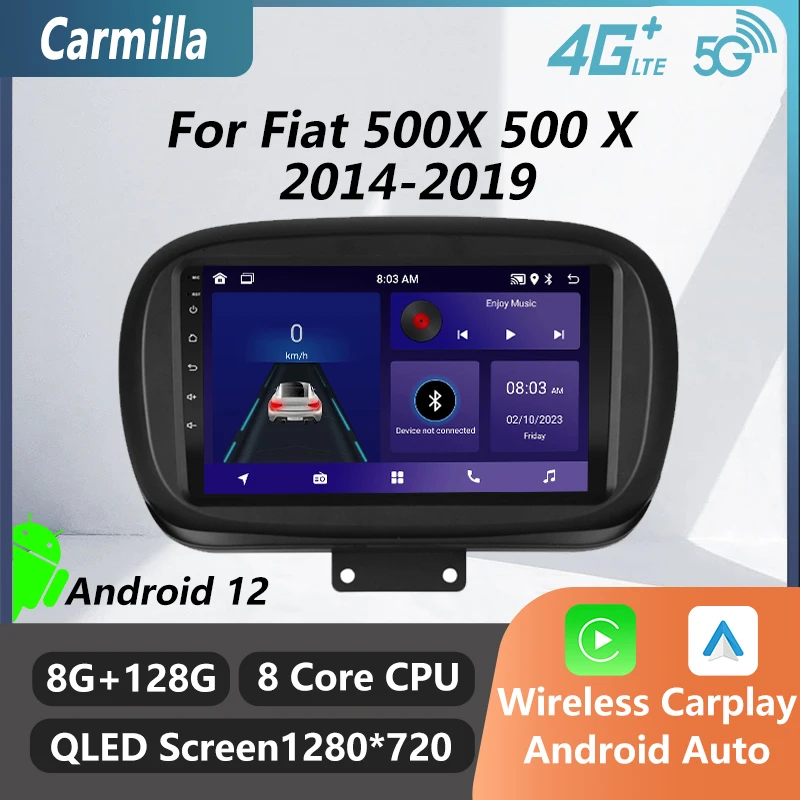 2 Din Android Car Stereo Per Fiat 500X 2014-2019 4G Wireless Carplay Navigazione Gps Radio Car Multimedia Video Player Autoradio