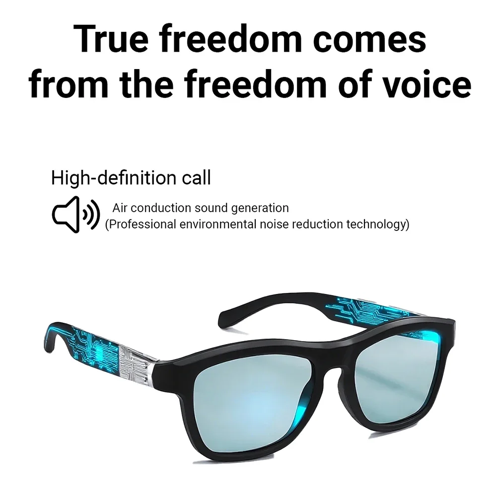 1Set 5.4 Smart Glasses AI Bluetooth Wireless Call Voice Translation Music Magnetic Charging Outdoor Cycling Driving Sunglasses