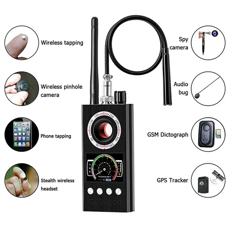 K68 Anti Candid Camera Detector Security Protection RF Signal Cam Espionnage Bug Scan Hidden Spy Gadgets Car GPS Tracker Finder