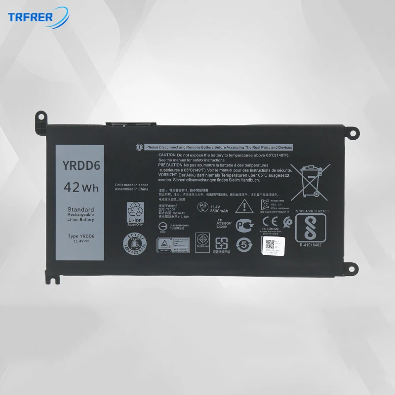 Аккумулятор YRDD6 для ноутбука Dell Inspiron 5482 5480 5481 5485 5491 5591 5593 3583 3310 3493 3582 3593 3593 3593 3793 5584 5493