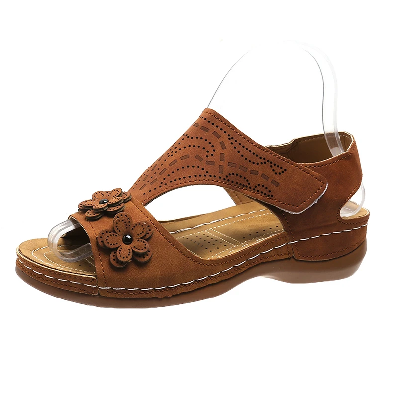 

Women Flowers Wedge Sandals Summer 2024 Plus Size 43 Platform Walking Sandalias Mujer Lightweight Non Slip Roman Shoes