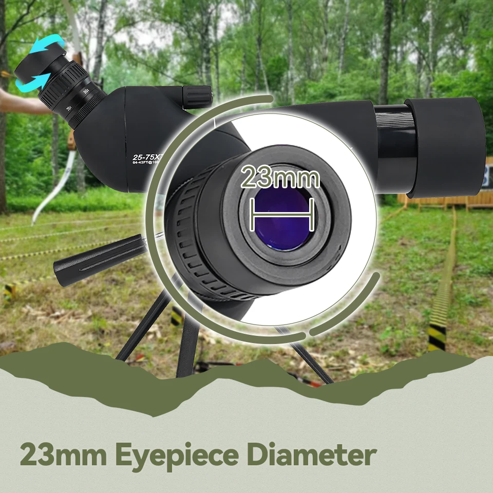 SVBONY SV28 PLUS Spotting Scope 25-75X70 Focusing With Desktop Tripod And Smartphone Adapter for Target Shooting