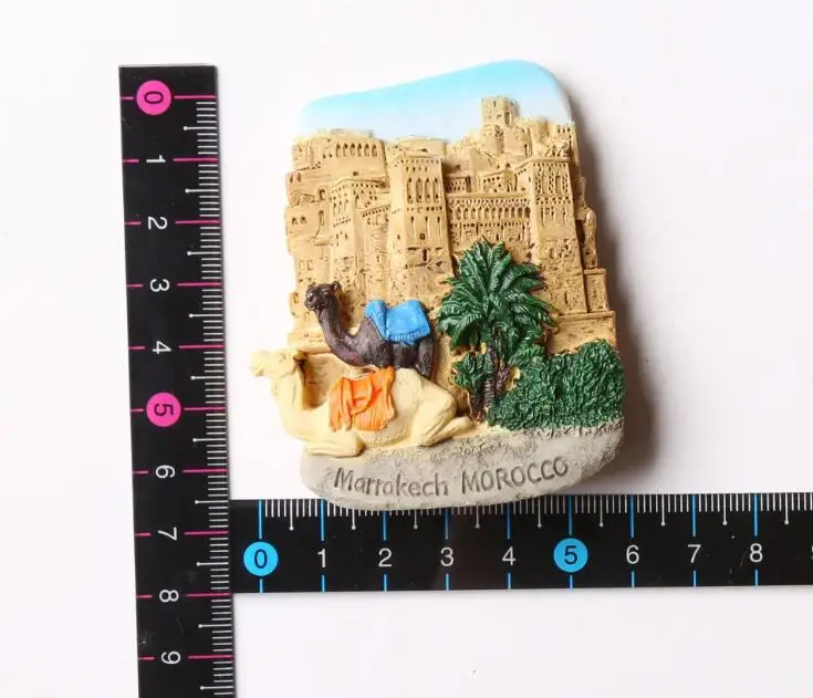 Description Picture 4 of itemMorocco 1 Pcs Marrakech Casablanca Old City Wall Hand-Painted 3D Fridge Magnets Souvenirs Refrigerator Magnetic Stickers