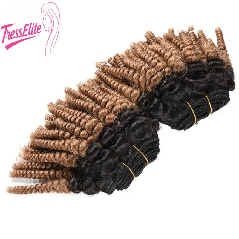 High Quality 1b/30 Afro Kinky African Curl Human Hair Bundles Two Color Hair Weaving Soft Texture Natural Look Easy Maintenance - 2