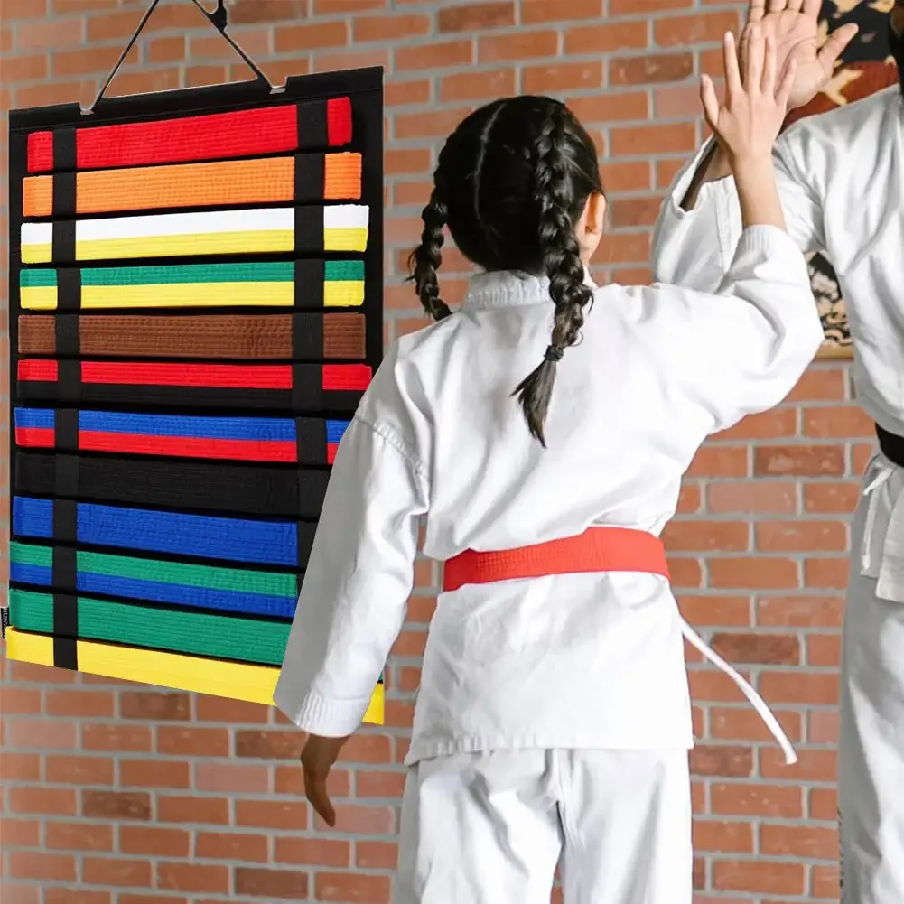 Karate Belt Display Rack Martial Arts Belts Organizer Wall Mounted Belts Display Holder 12 Karate Taekwondo Belt Holder martial arts belts