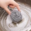 Steel Wire Cleaning Ball Brushes Household Cleaning Products Dishwashing Sponges with Wire Kitchen Tools Remove Rust and Burnt 2