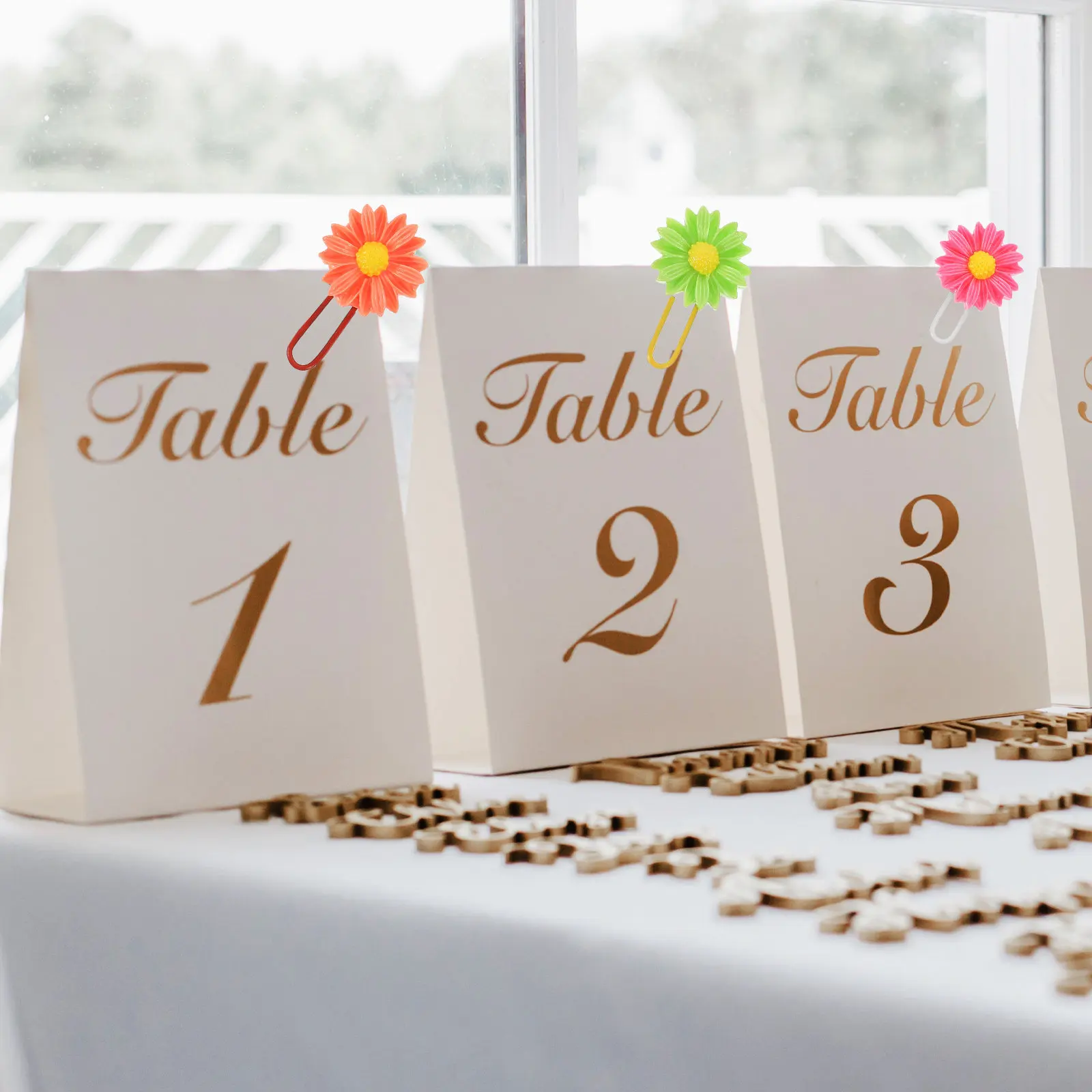 12Pcs 꽃 종이 클립 전기 도금 골드 마감 장식 꽃 종이 클립 책용 북마크 클립 노트 사진 사무실