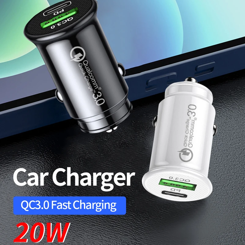 USB C Car Charger QC 3.0 48W 3A Type PD Fast Charging Car Charger For
