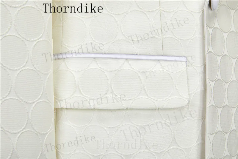 Men Thorndike Fashion Business Double Breasted Suit 3 Pieces Blazers Jacket Pants Trousers Slim Wedding