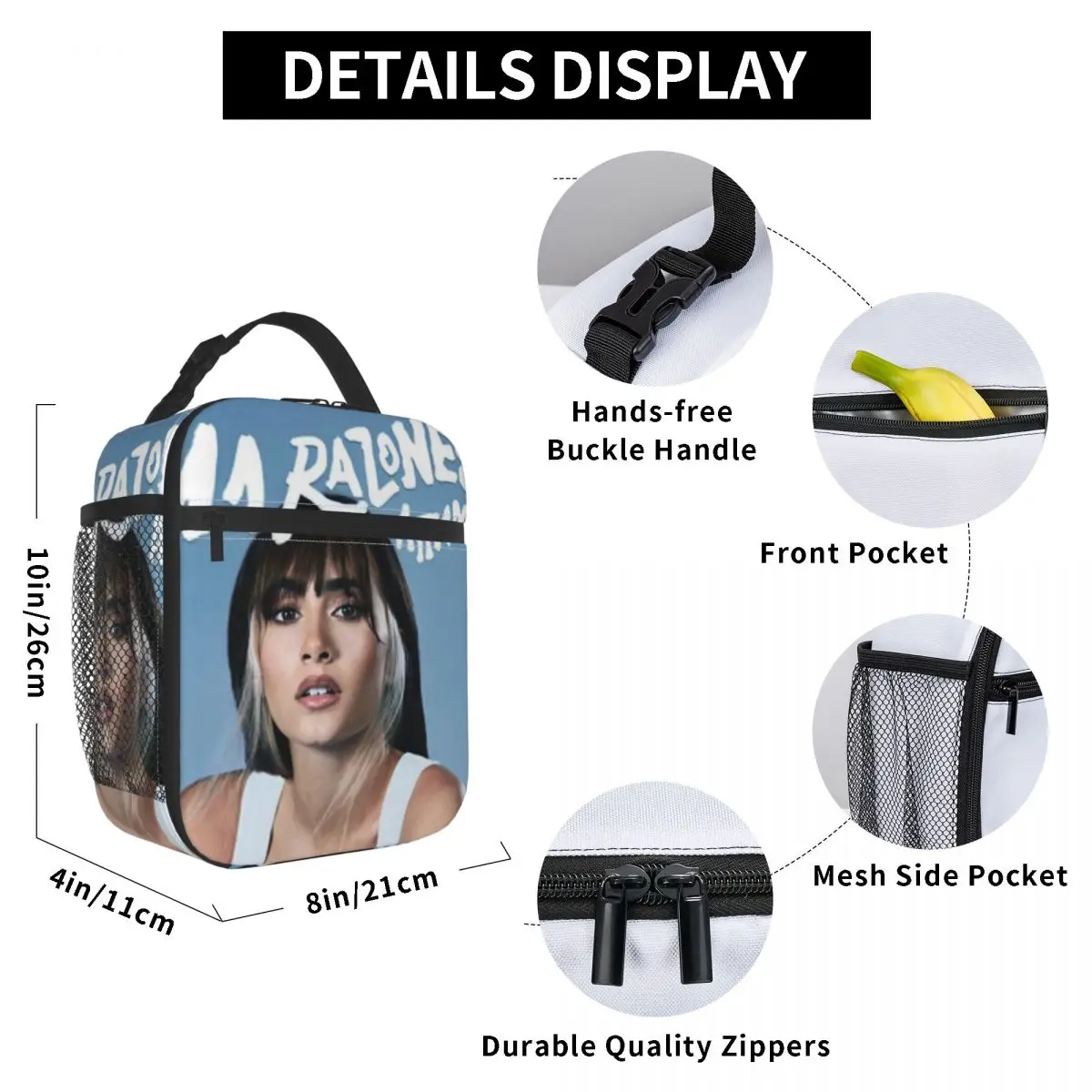 Aitana Arizones Thermal Insulated Lunch Bag Spanish Singer Resuable Lunch Container for Outdoor Camping Travel Food Box