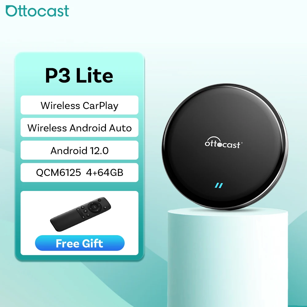 Ottocast p3 lite ai tv box sem fio carplay android adaptador