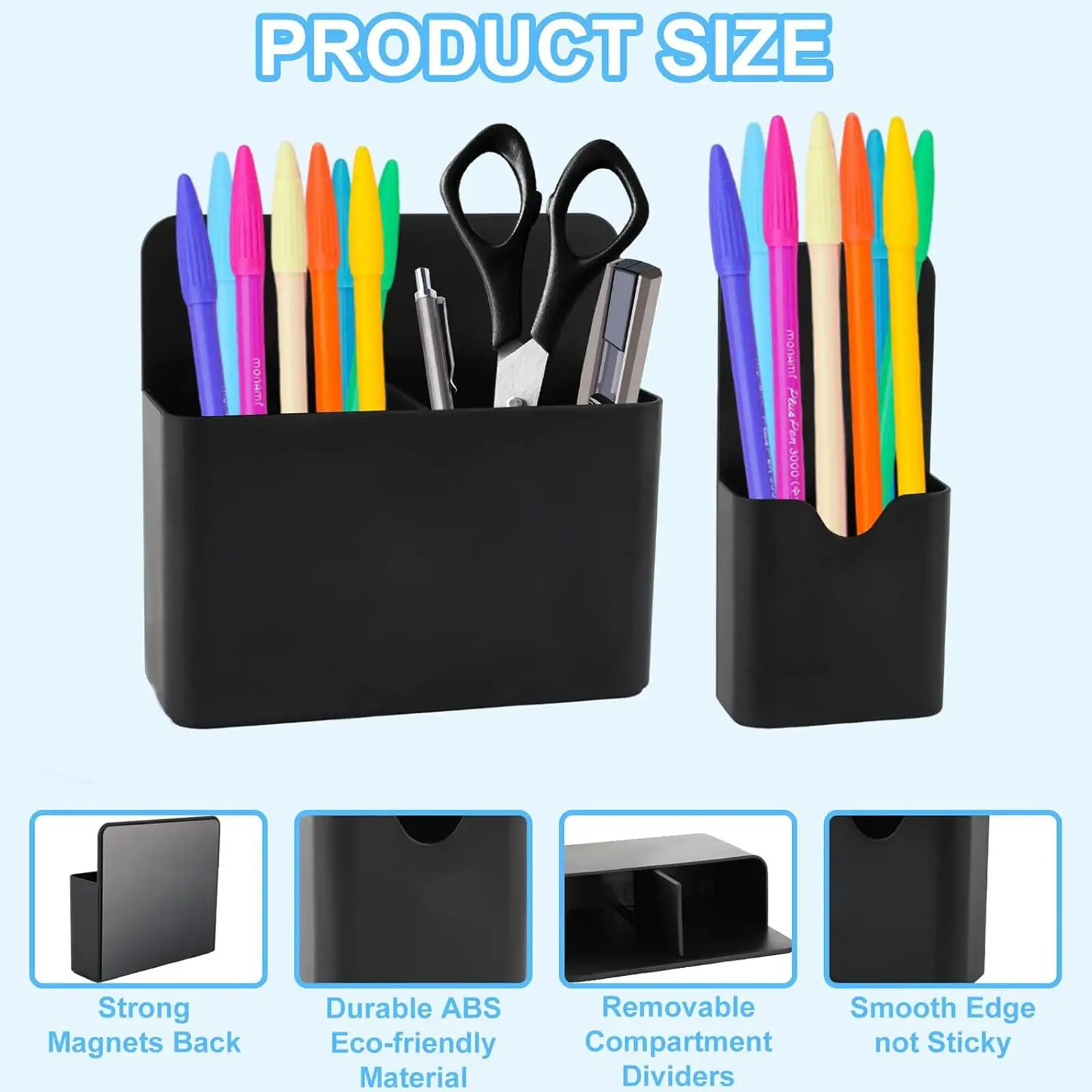 Magnetic Pen Holder for Refrigerator Magnetic Cup Pencil Holder Storage Organizer Dry Erase Marker Kolder Fridge Pen Holder