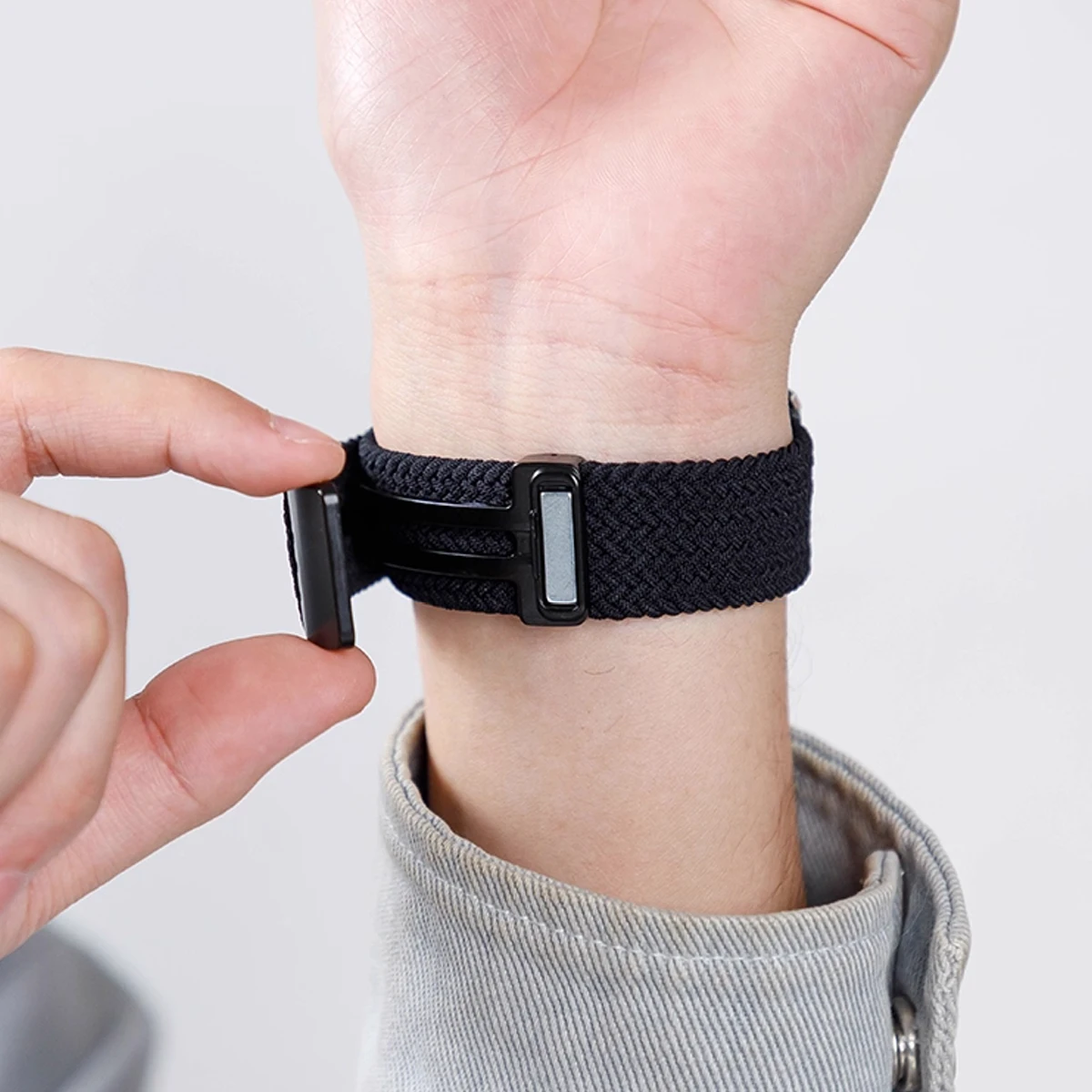 Magnetic Adjustable Nylon Watch Strap Bracelet