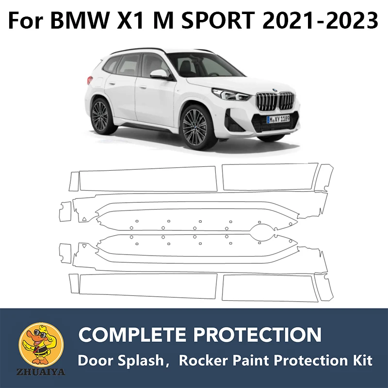 

PreCut Rocker Panels Paint Protection Clear Bra Guard Kit TPU PPF For BMW X1 M SPORT 2021-2023