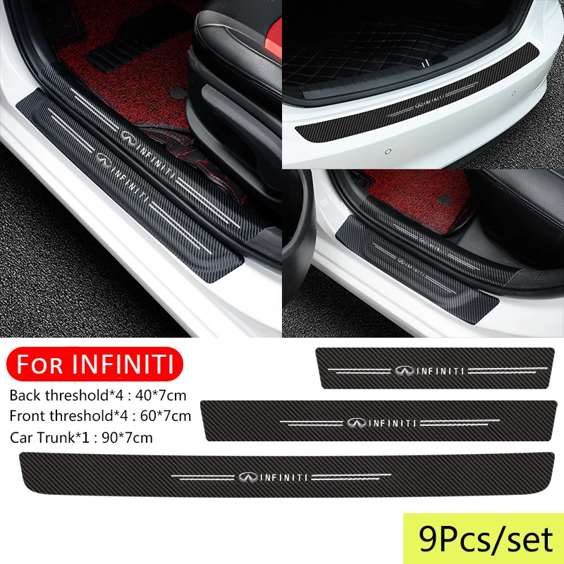 Наклейки для защиты порога двери автомобиля наклейки Infiniti Logo Q50 FX35 Q30 G37 Q70 QX70 G35 Q60