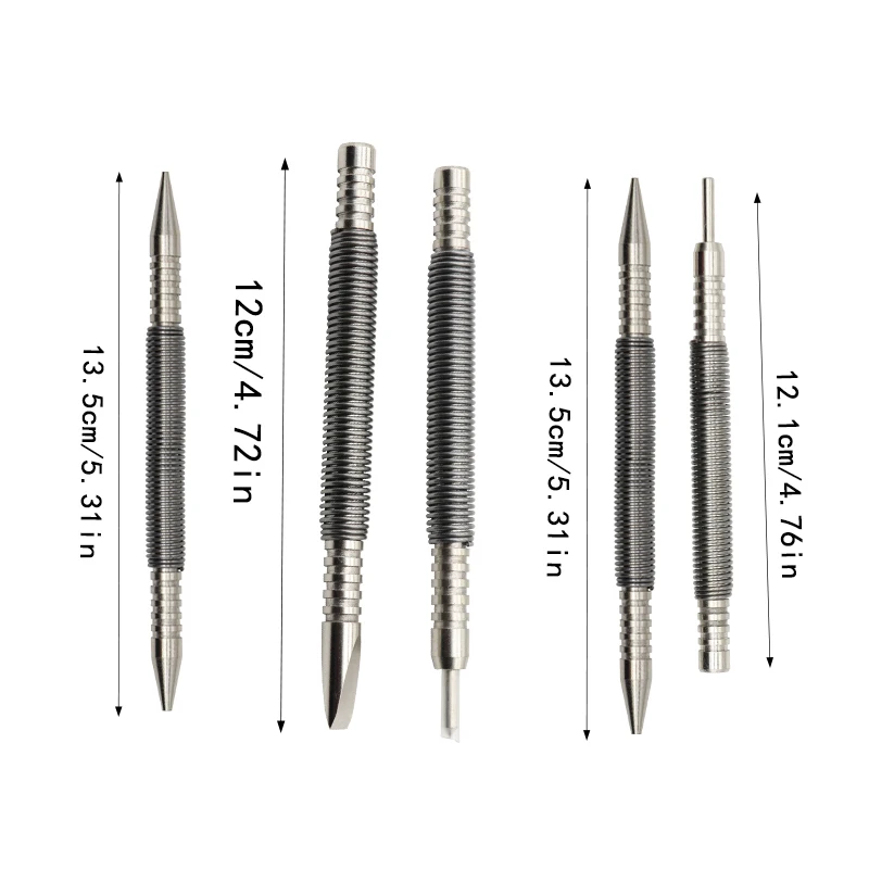 Spring Tool Hammerless Nail Set Center Holes Punch Spring Loaded Marking Metal Wood Drill Door Pin Removal Tool