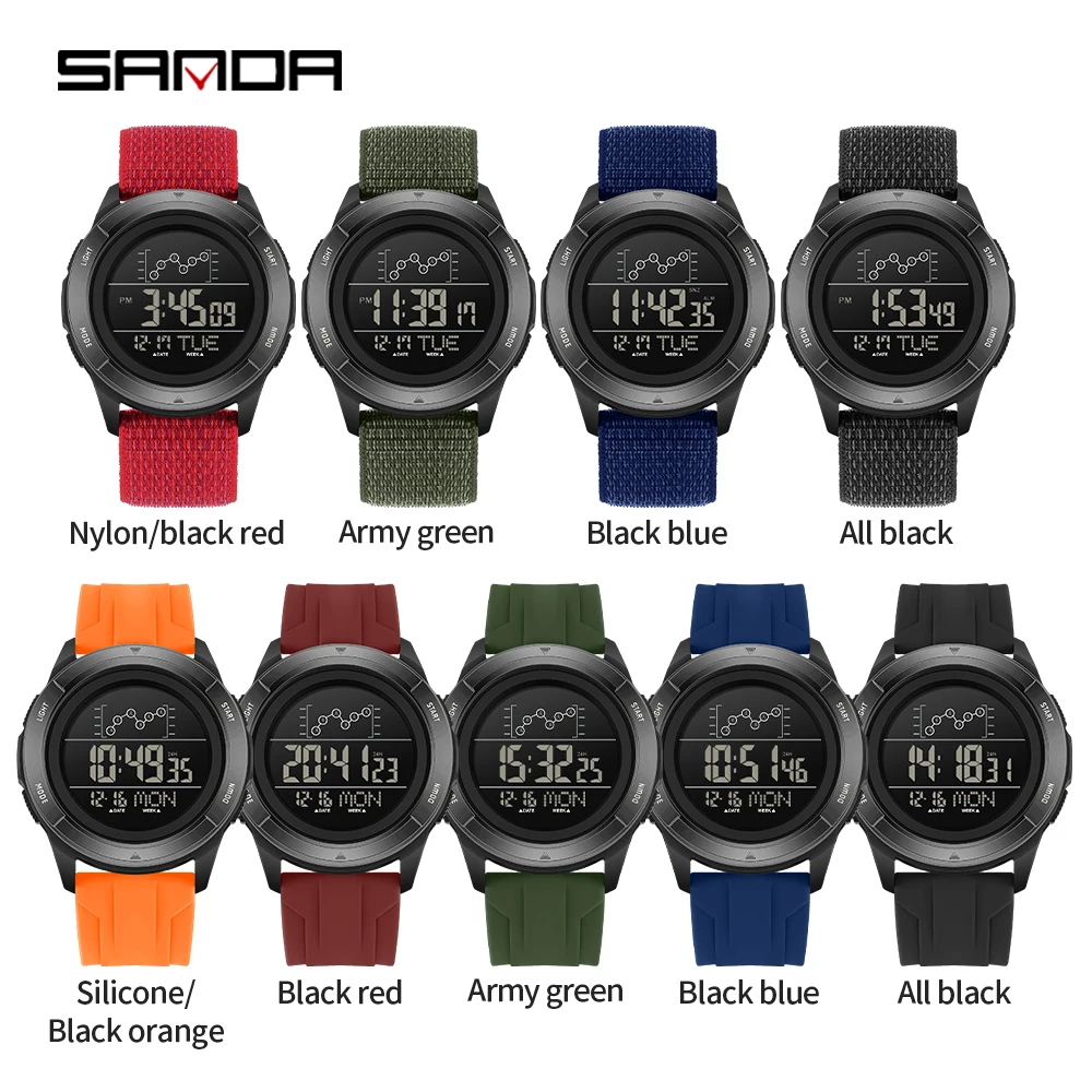 SANDA Men's Multifunctional LED Digital Sports Watch - Waterproof with Alarm Clock