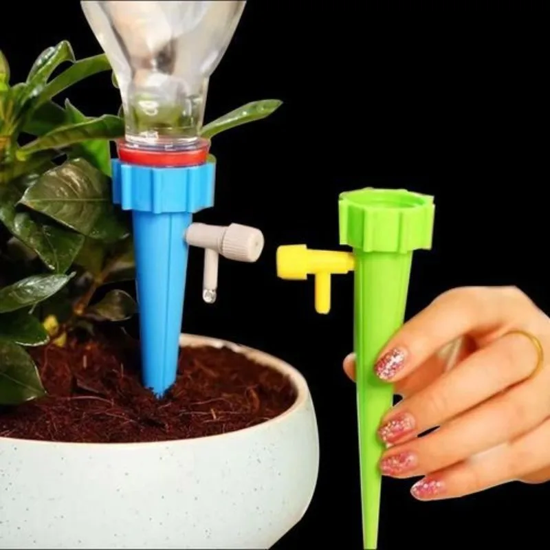 Drip watering planter for lazy people on business trip drip irrigation drink bottle gardening green plant watering device 1