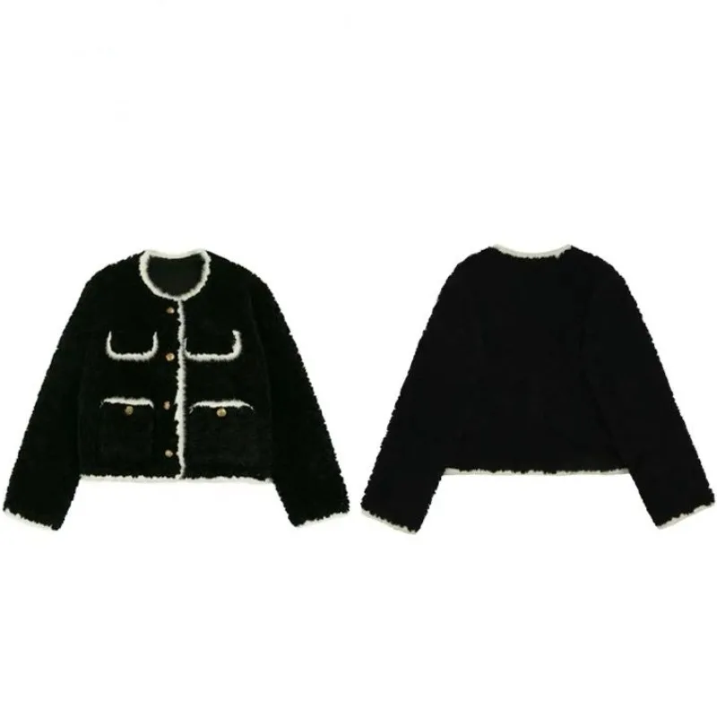 2024 New Shorty Office Ladies Fashion Surcoats Fragrant Lamb Wool Coats Women's Autumn Winter Jackets Warm Comfortable Overcoats