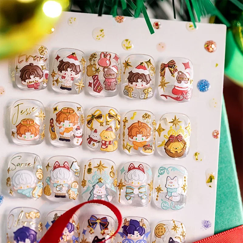 Otome Game Collection Nail Stickers Love and Deepspace Ash of The Kingdom Light and Night Husband Embossed Cartoon Nail Decals 2