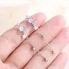 925 Sterling Silver Female Luxury Crystal Round Stud Earrings Vintage Wedding Jewelry White Zircon Stone Earrings 4