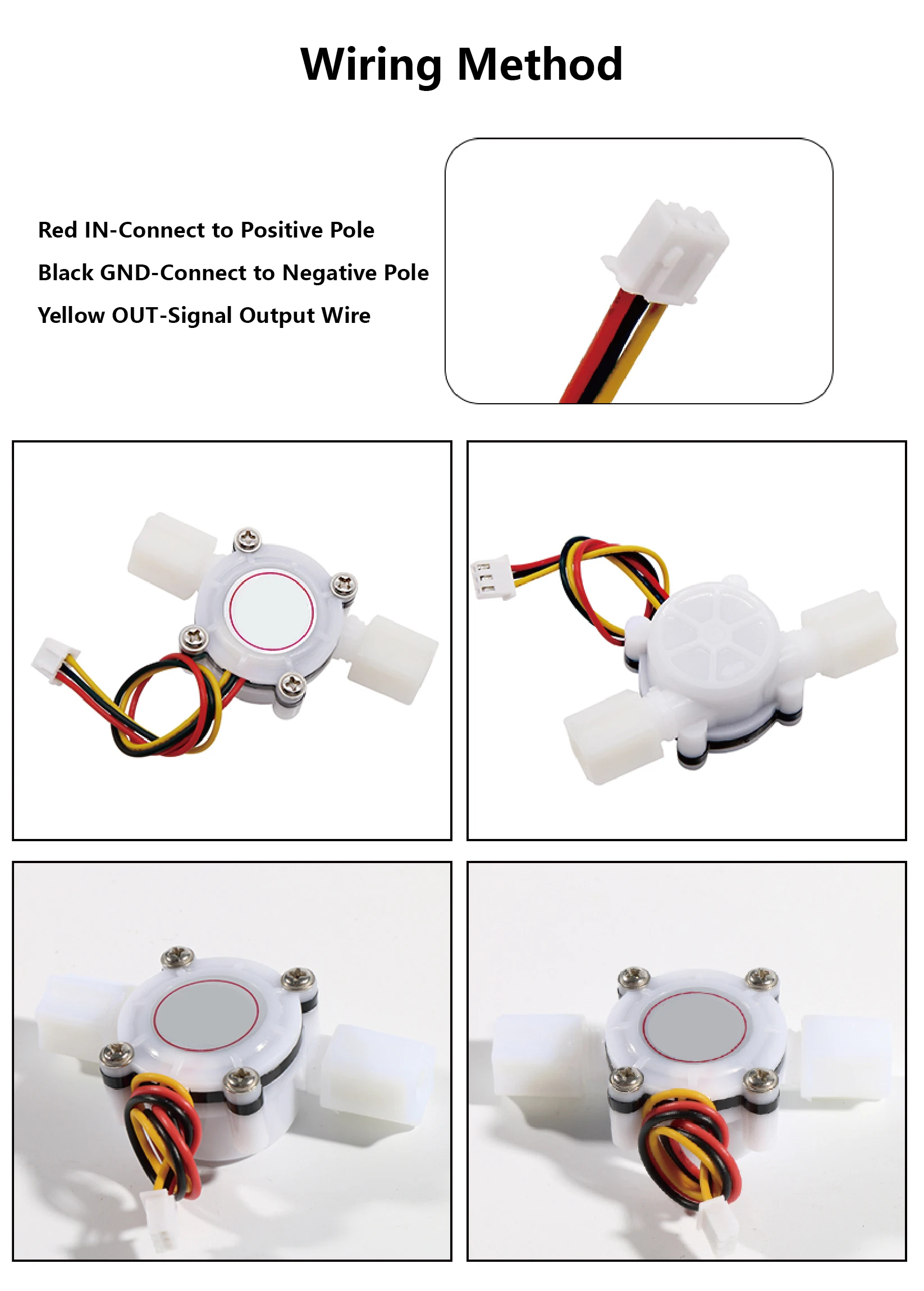 YF-S401 / YF-S402 Hall Effect PE Water Flow Sensor G1/2 G3/4 Inline Liquid Flow