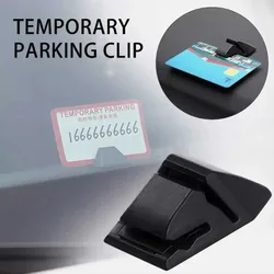 Multifunctional Car Interior Card Holder & Parking Ticket Clip (Black)