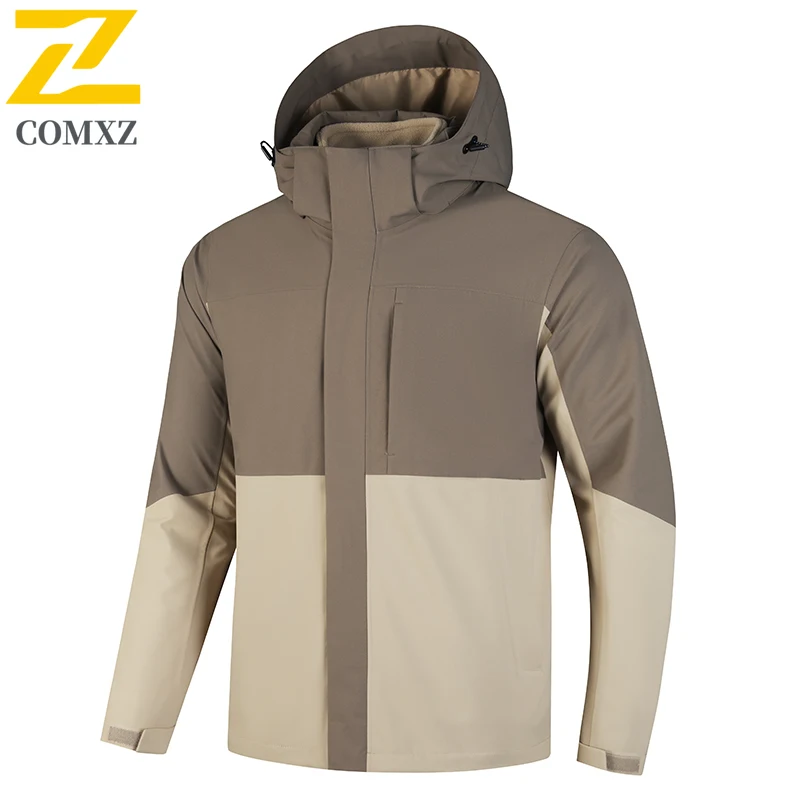 COMXZ High Quality Rider Jacket 3-in-1 Warn Outdoor Windproof Adventure Cycling Hunting Rain Jacket Men Hiking Travel Outerwear