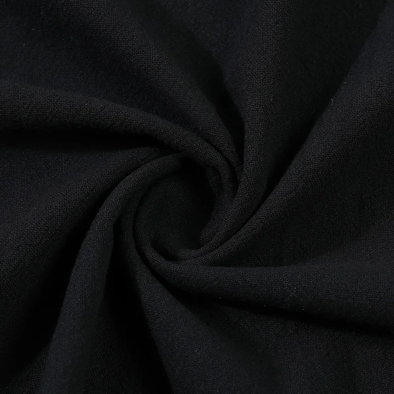 Herren Baumwoll-Leinen Langarm Henley-Hemd mit Stehkragen, Knopfleiste und Brusttasche, Lässiges Atmungsaktives Alltags-, Urlaubs- und Arbeitshemd – Detail 33