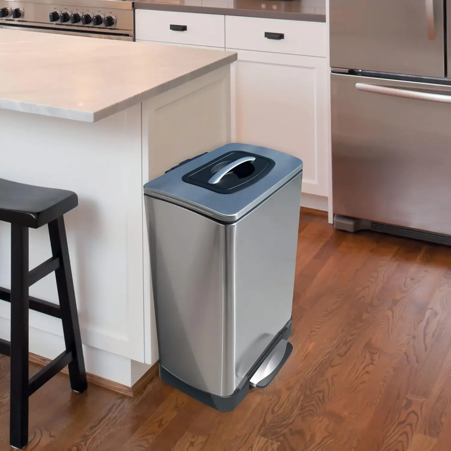 Essentials Trash Krusher Manual Trash Compactor, 40 L, Stainless Steel