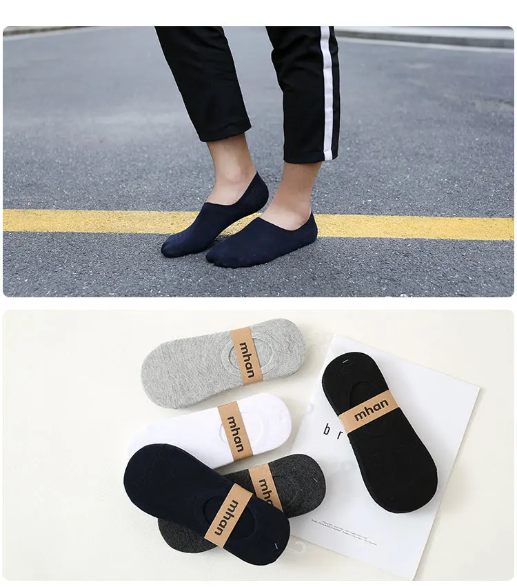 5 Pairs Unisex Invisible Boat Socks Summer Breathable Plain Color Soft Ankle Socks Casual Business Sport No-Show Socks