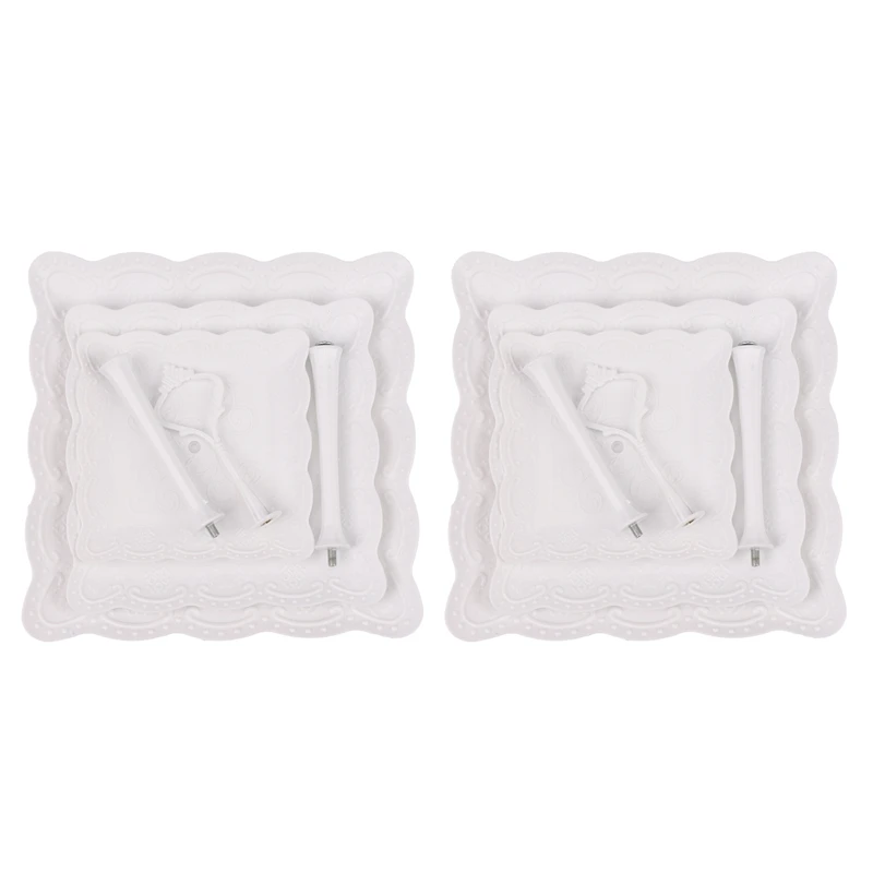 

2X 3-ярусная витрина для кексов, поднос для десертов, башенка для фруктов, украшение для свадьбы, дня рождения, батончик для конфет, десерт