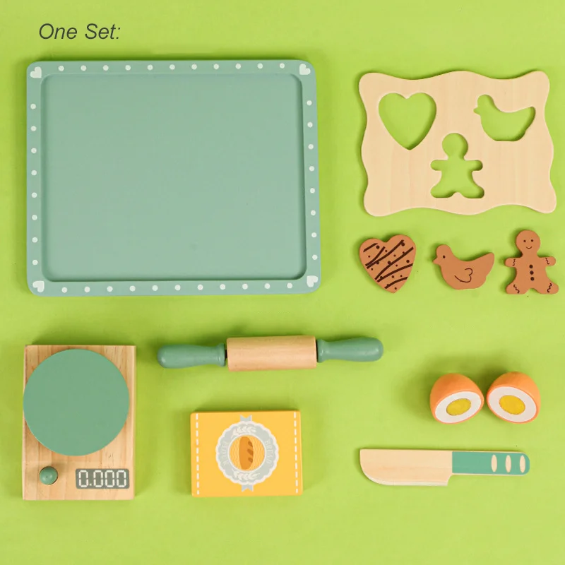 Детский набор для выпечки печенья и печенья, ролевая игра, деревянная имитация кухни, игрушки для девочек, развивающая имитационная игра