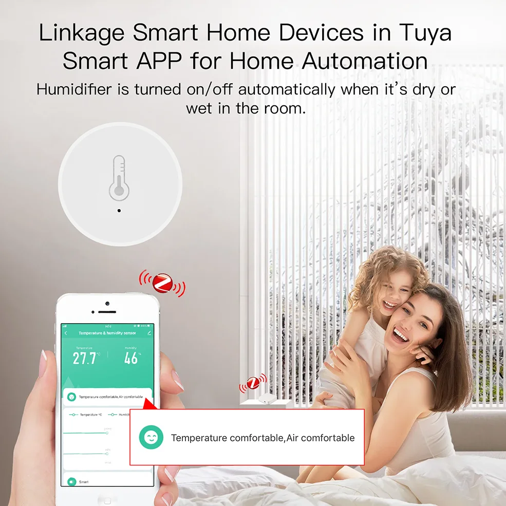 Loginovo Tuya ZigBee Smart Home Temperature And Humidity Sensor APP Remote Monitor Google Assistant and Tuya Zigbee Hub temperature humidity meter,temperature humidity sensor