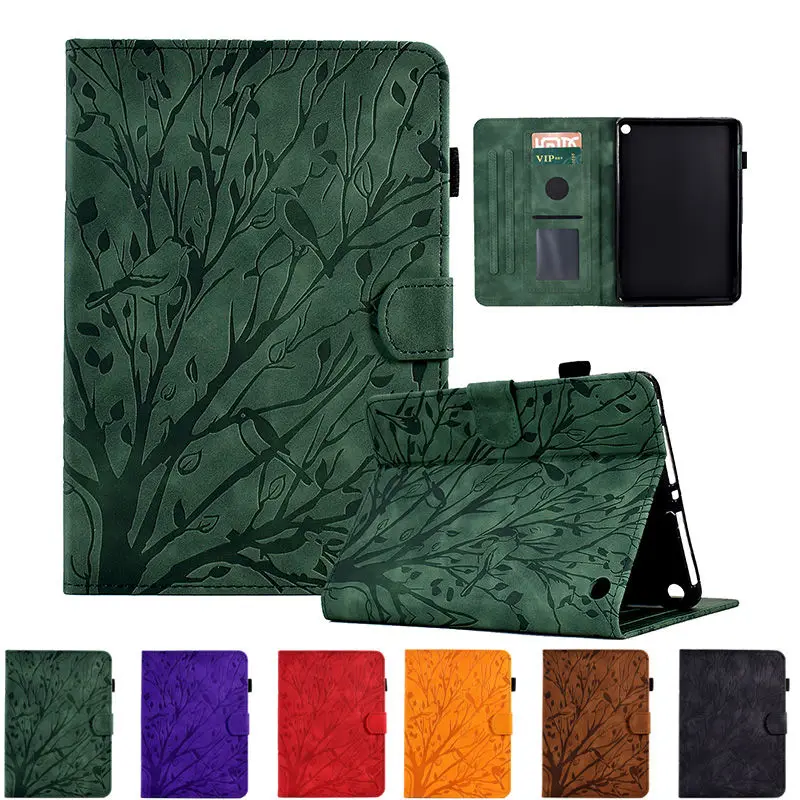 Per Amazon Fire Hd 8 Hd8 Plus 2022 Custodia 12Th Gen Smart Tablet Cover Funda Per Kindle Fire Hd 8 Case 2020 2022 Tree Embossed Capa