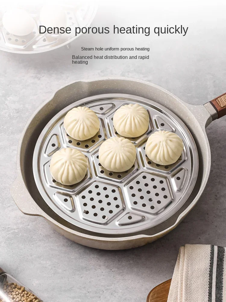 KAWASIMAYA Stainless Steel Steam Rack Steamer Tray Household Food Steamer Elevated Steam Plate Grid Pot Accessories kitchen tools