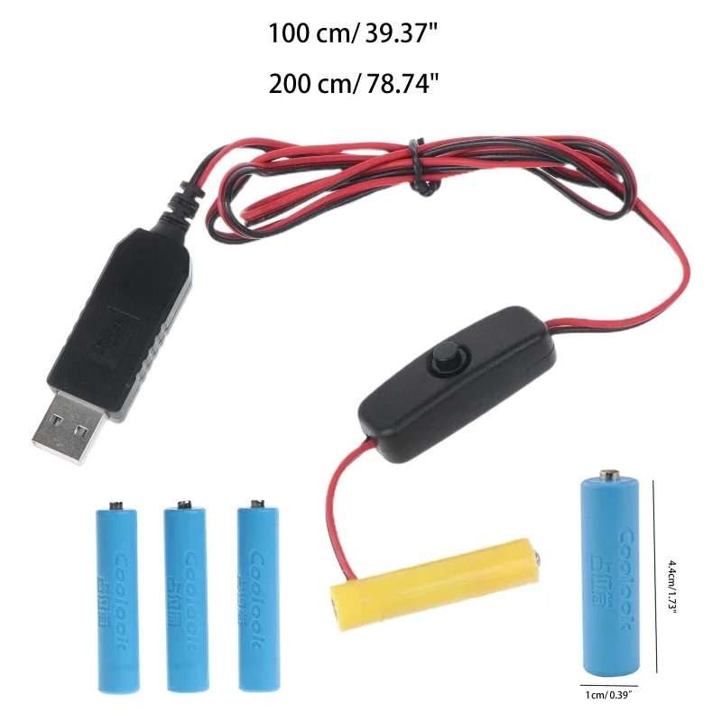 범용 6V AAA USB 전원 변환기 배터리 제거기 스위치와 LED 조명 전자 장난감에 대 한 4pc AAA 배터리 교체