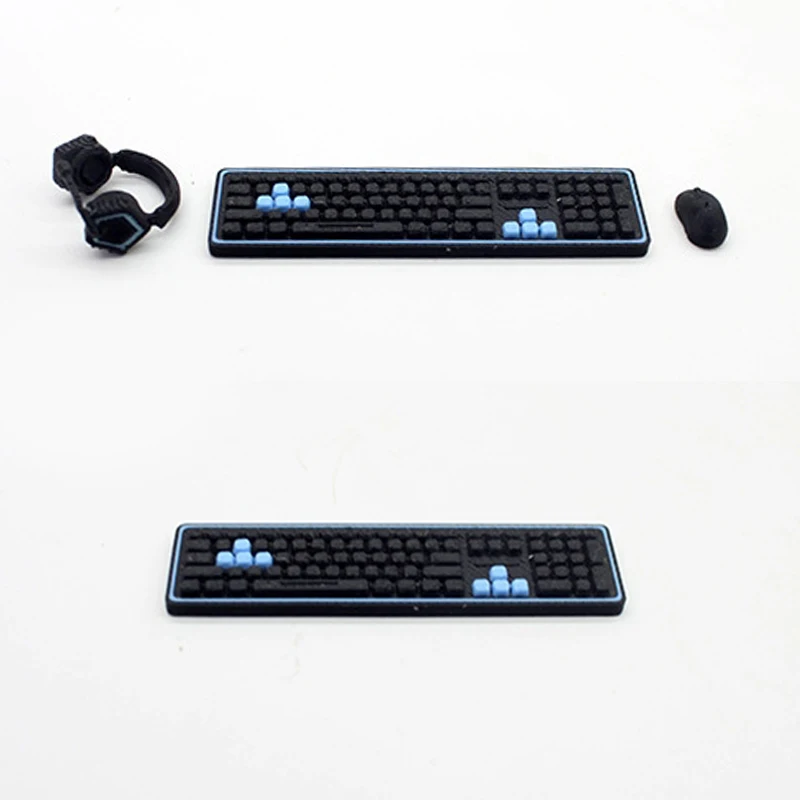 1/12 Dollhouse Study Room Esports Games Computer Keyboard Set Desk Chair Set Furniture Decor Micro Scene Props