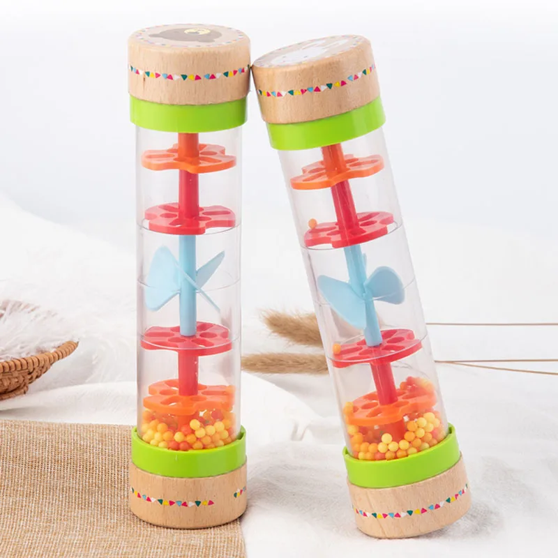 

Orff Wooden Rain Sound Tube Toy Rainbow Hourglass Rain Rainmaker Rain Stick Music Sensory Auditory Instrument Teaching Aids Gift