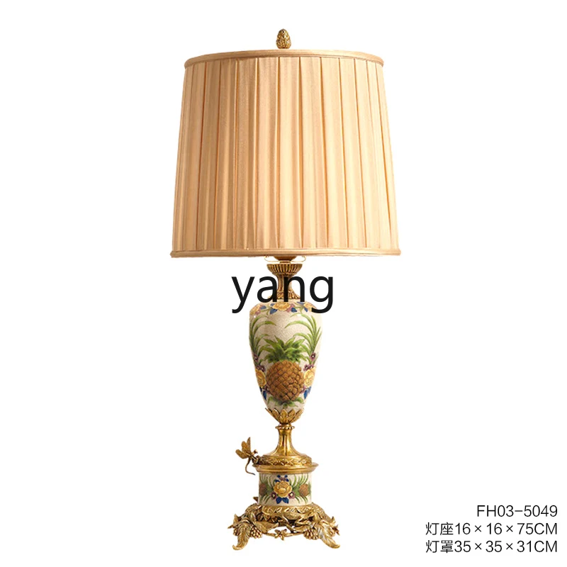 

LXL Luxury Hand-Painted Decorative Multi-Layer Pineapple Pineapple Ceramic Lighting Tool Copper Dragonfly