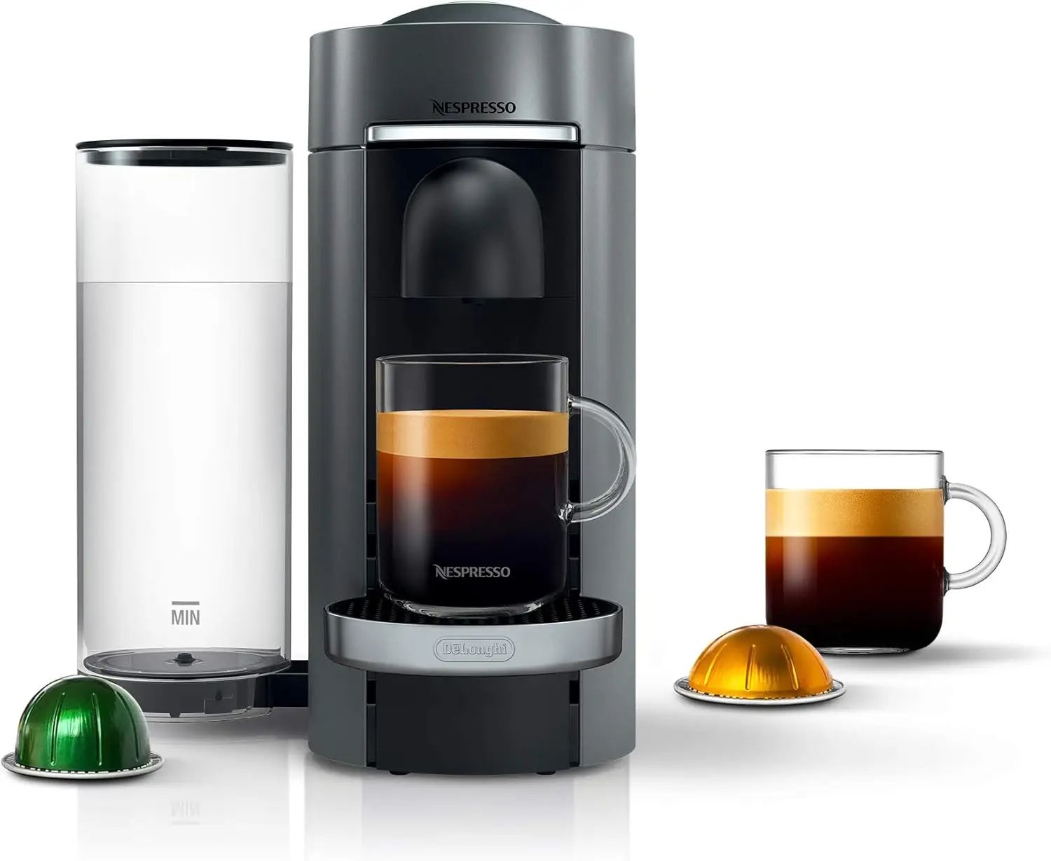 VertuoPlus Deluxe Coffee and Espresso Machine by De'Longhi, 37 Oz, Black