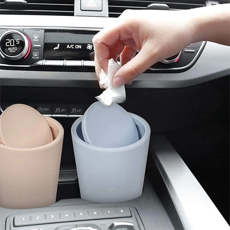 Car Trash Can Mini Plastic Waterproof Portable Mini Can for Interior Office Home