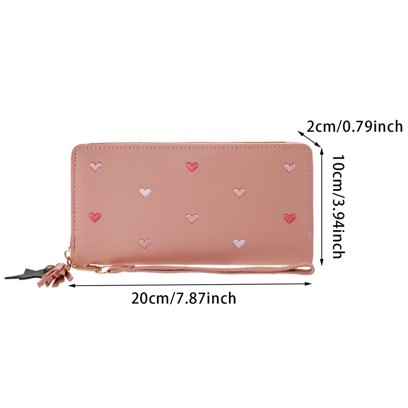 Women Long Wallets Purses Luxury Love Heart Wallets For Ladies Girl Money  Pocket Card Holder Female Wallets Phone Clutch Bag - 6